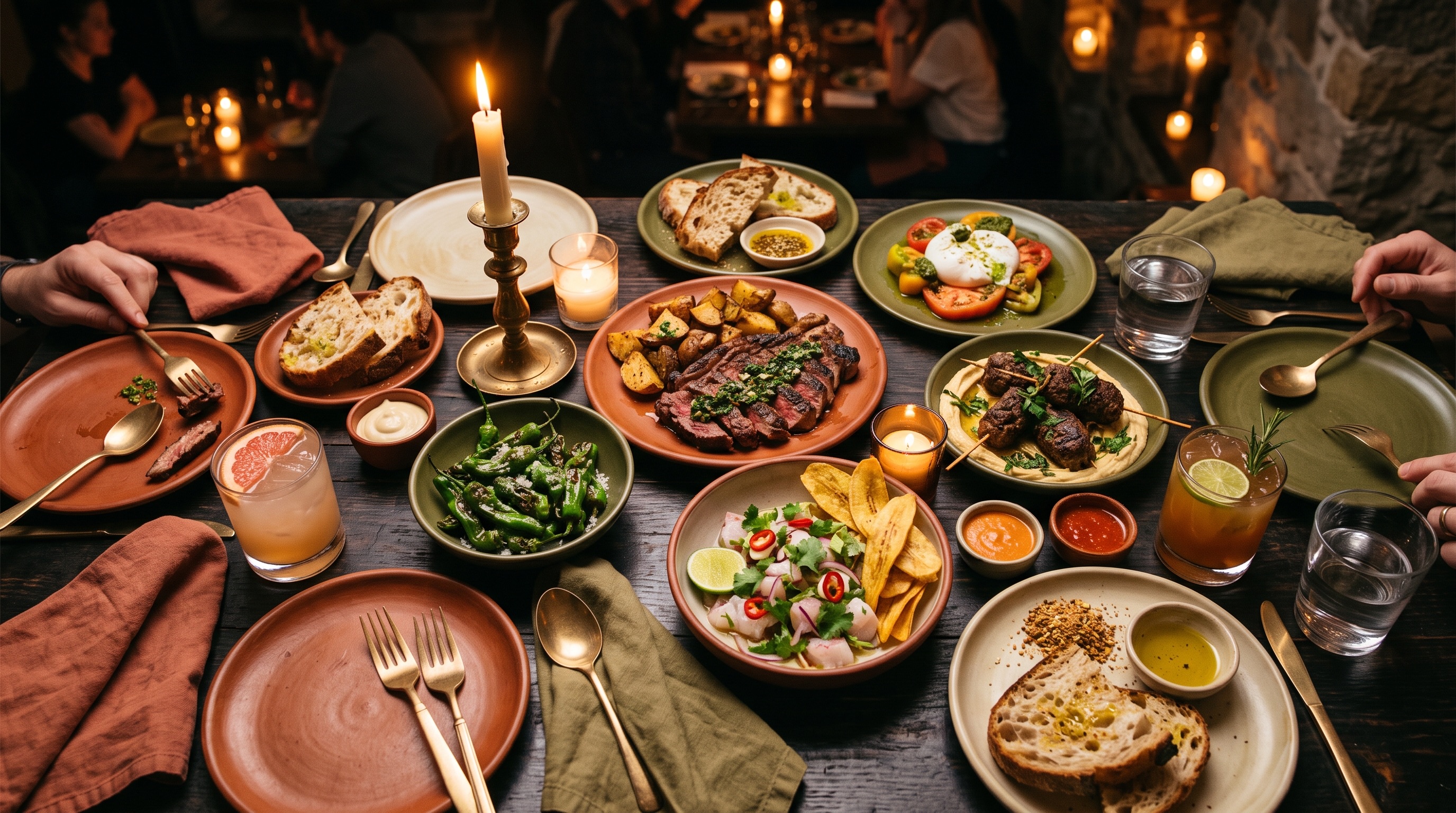 Catering spread of Latin dishes